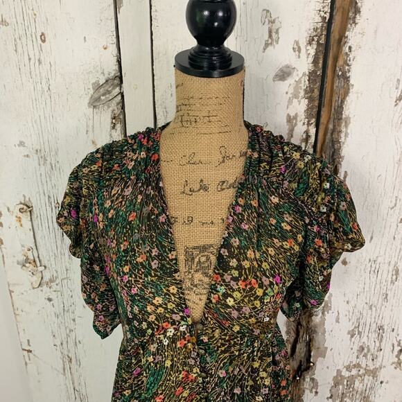 Anthropologie Akemi + Kin Valencia black floral dress - Picture 4 of 7